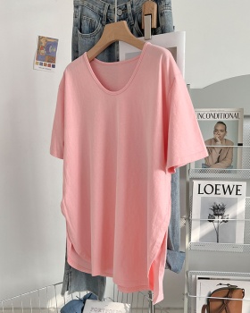 Short sleeve summer tops all-match U-neck T-shirt for women