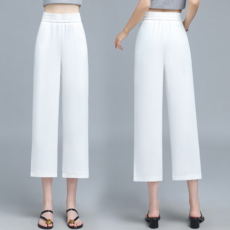 Ice silk cropped pants summer casual pants for women