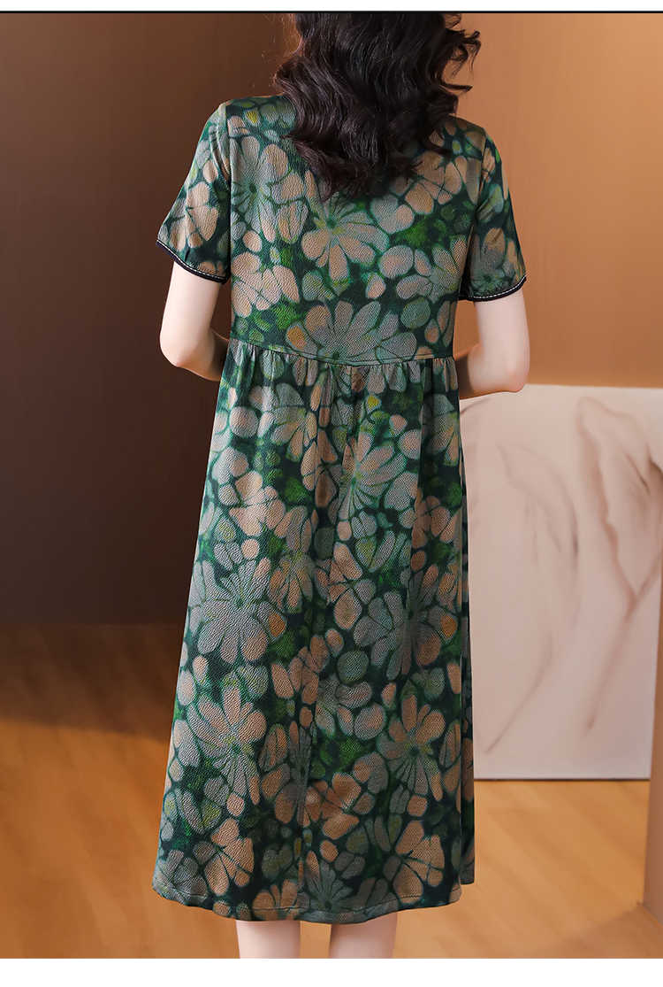 Real silk loose Cover belly silk summer dress