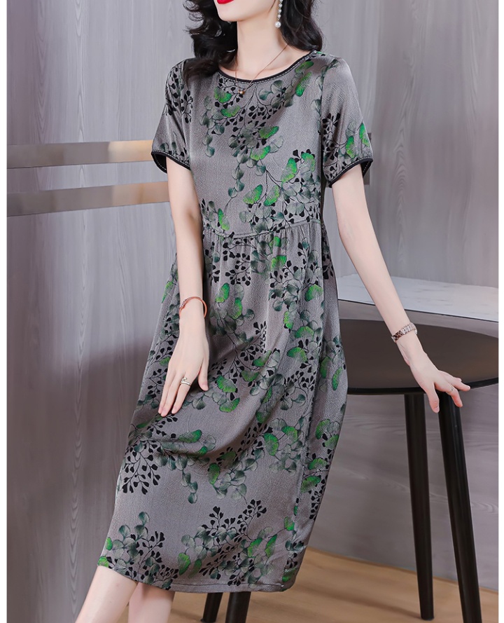 Cover belly real silk summer loose silk dress