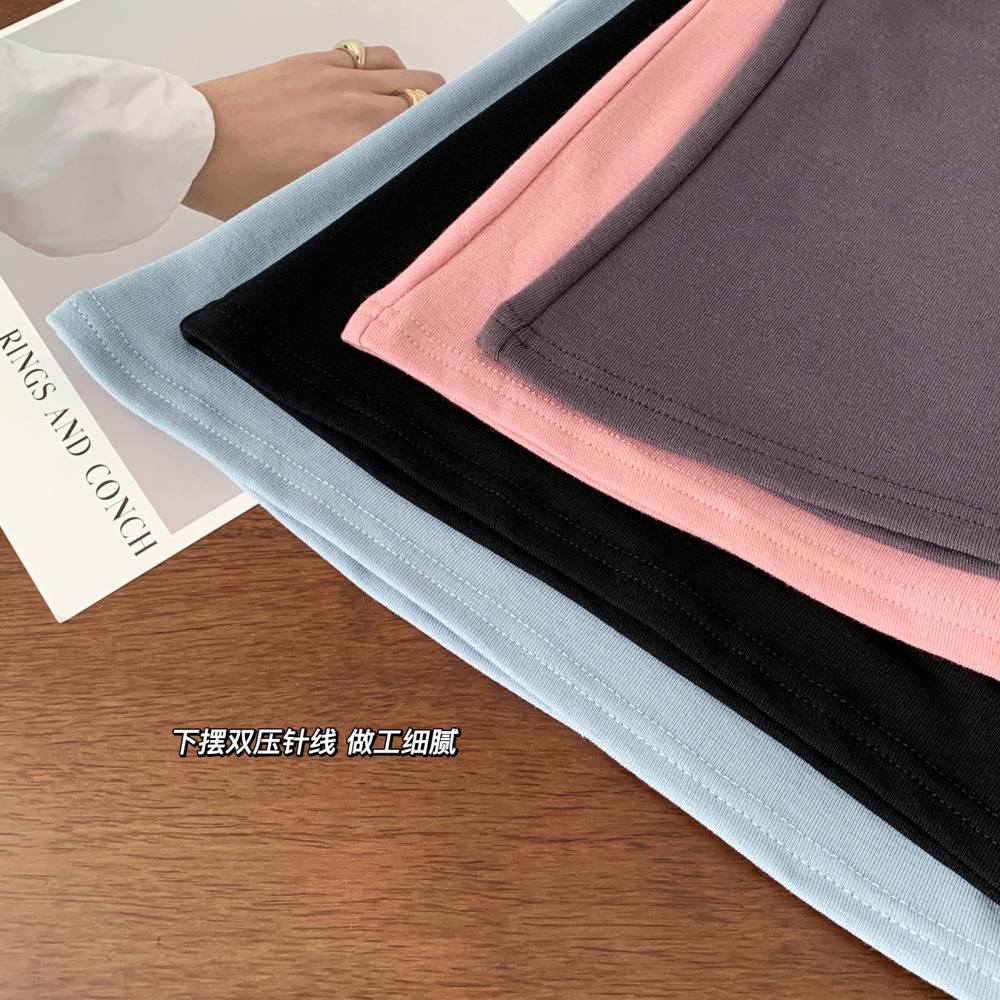 Temperament thin tender tops high collar niche T-shirt for women