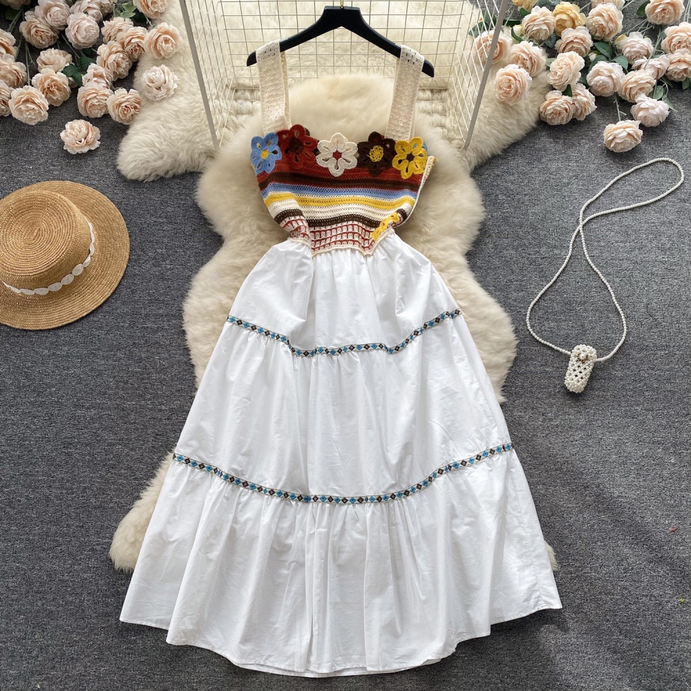 Crochet niche lady knitted summer dress for women