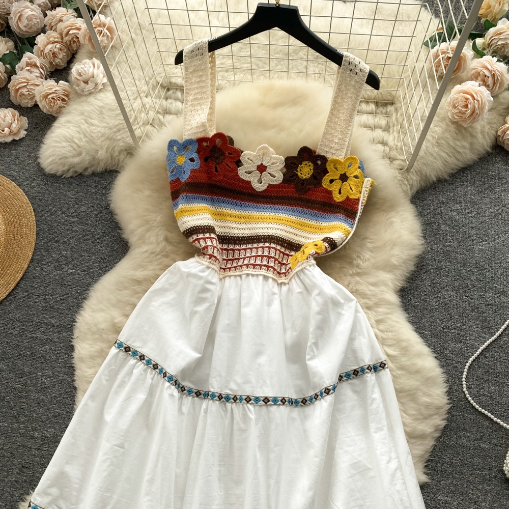 Crochet niche lady knitted summer dress for women