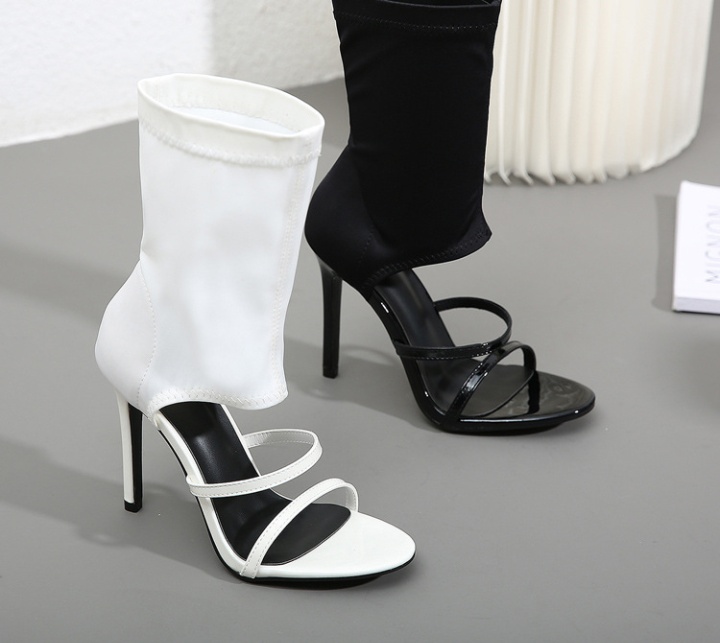 Fine-root open toe high-heeled shoes round summer boots