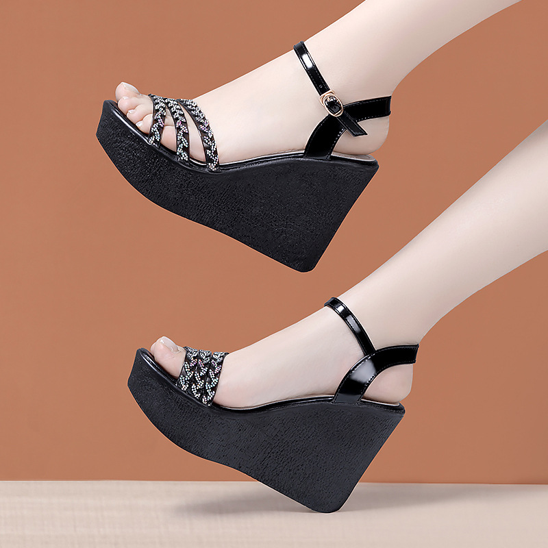 Heighten rhinestone summer high-heeled sandals