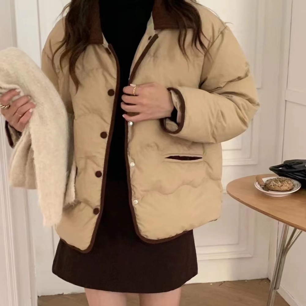 Loose down coat short cotton coat for women