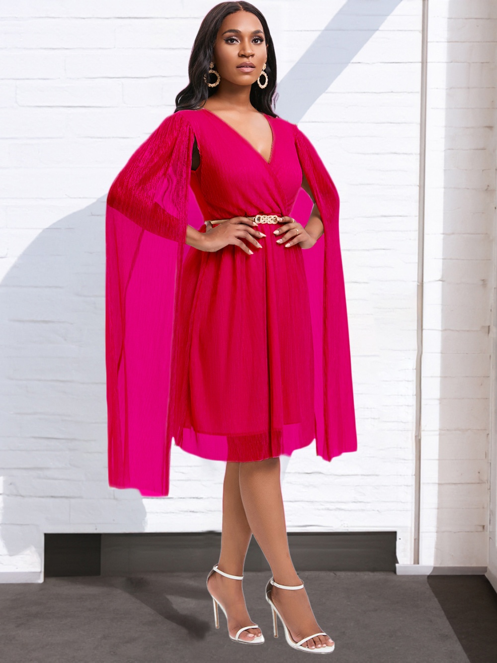 Fashion elegant dress V-neck summer cloak for women