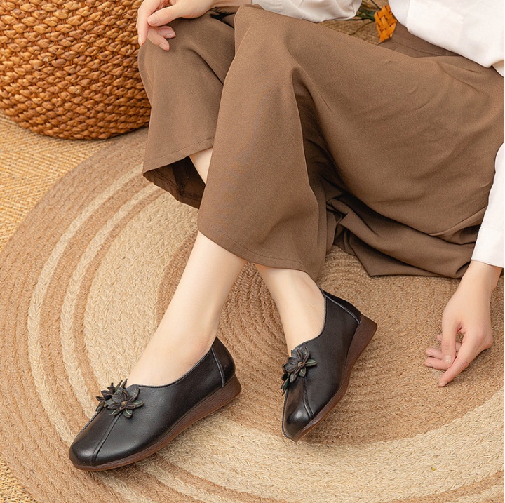 Autumn middle-aged national style slipsole retro shoes
