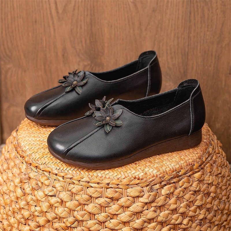 Autumn middle-aged national style slipsole retro shoes