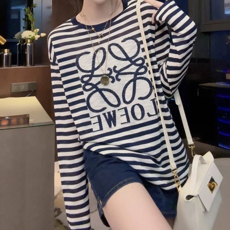 Long sleeve loose shirts printing tops for women