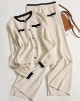 Knitted long pants sweater 2pcs set for women
