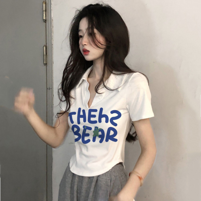 Cotton pure cotton slim short sleeve T-shirt for women