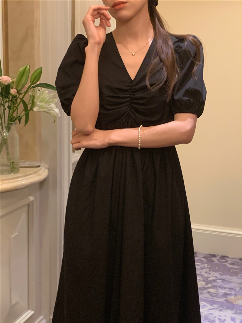 France style halter pure long Korean style dress