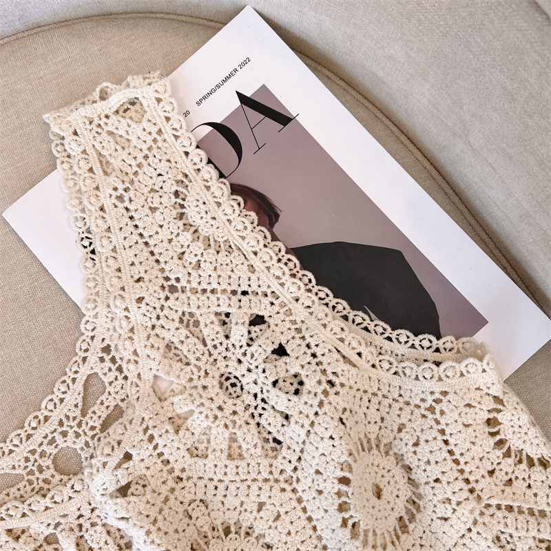 Simple hollow sweater crochet tops for women