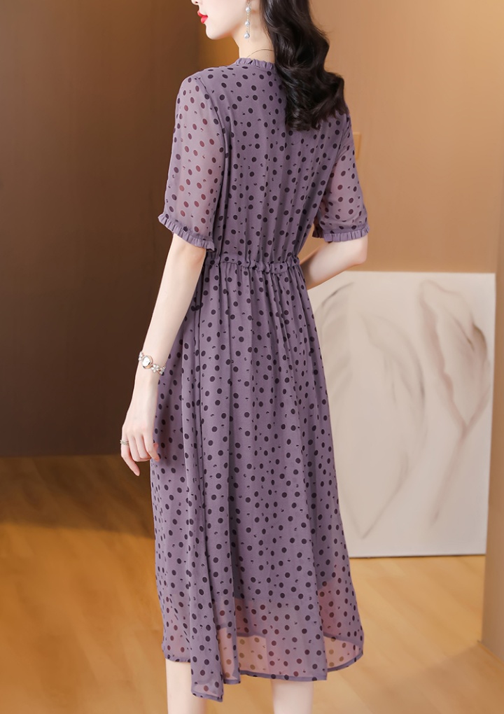 Large yard middle-aged dress fat short sleeve long dress