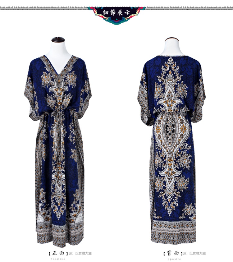 Travel printing dress national style long dress
