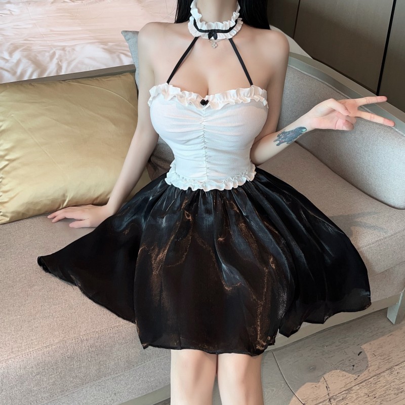 Sweet princess hollow big skirt sexy dress for women