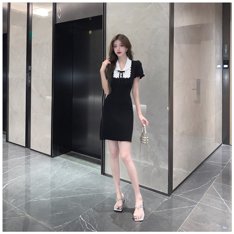 Slim dress pinched waist T-back for women