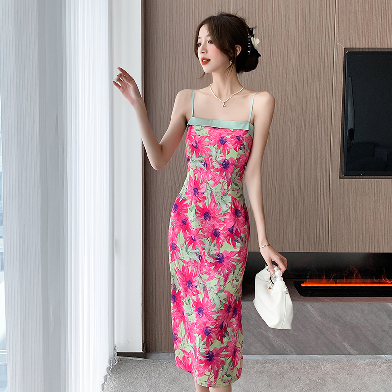 France style Chinese style slim dress for women