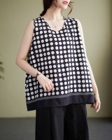 Splice summer Casual vest round neck stripe tops for women