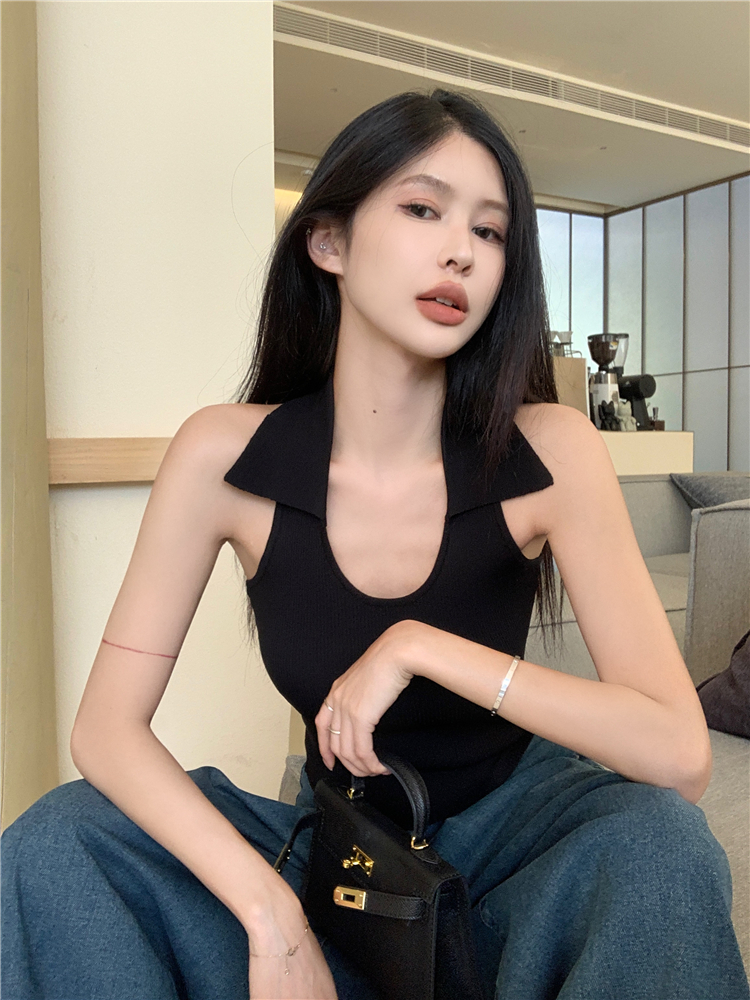 Halter doll collar tops Korean style spicegirl sweater