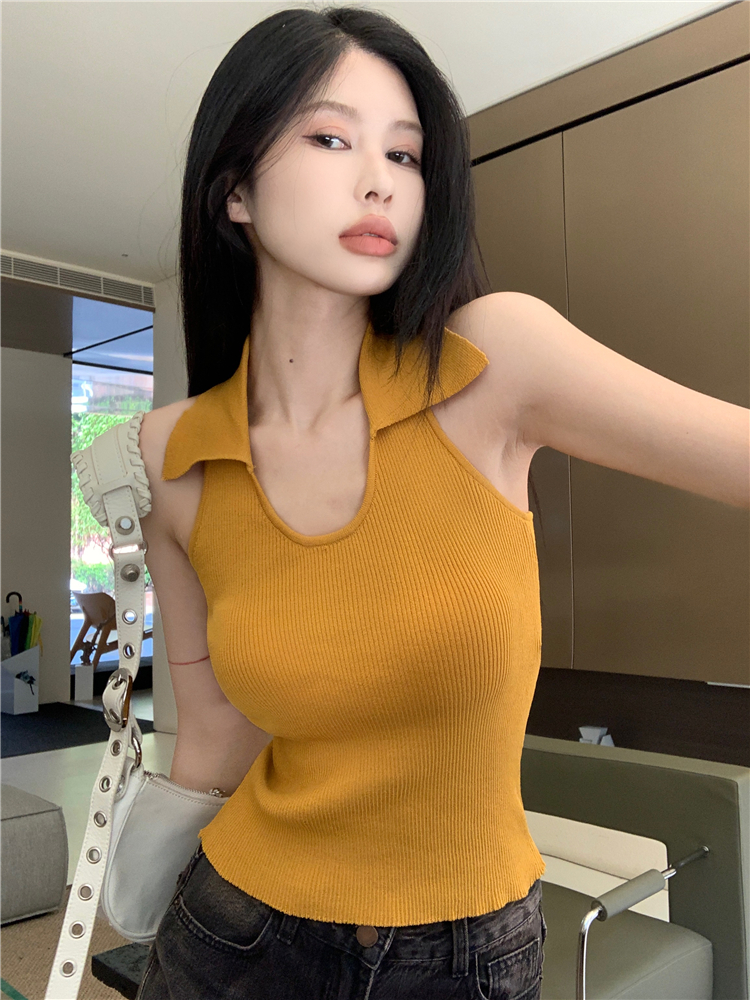 Halter doll collar tops Korean style spicegirl sweater
