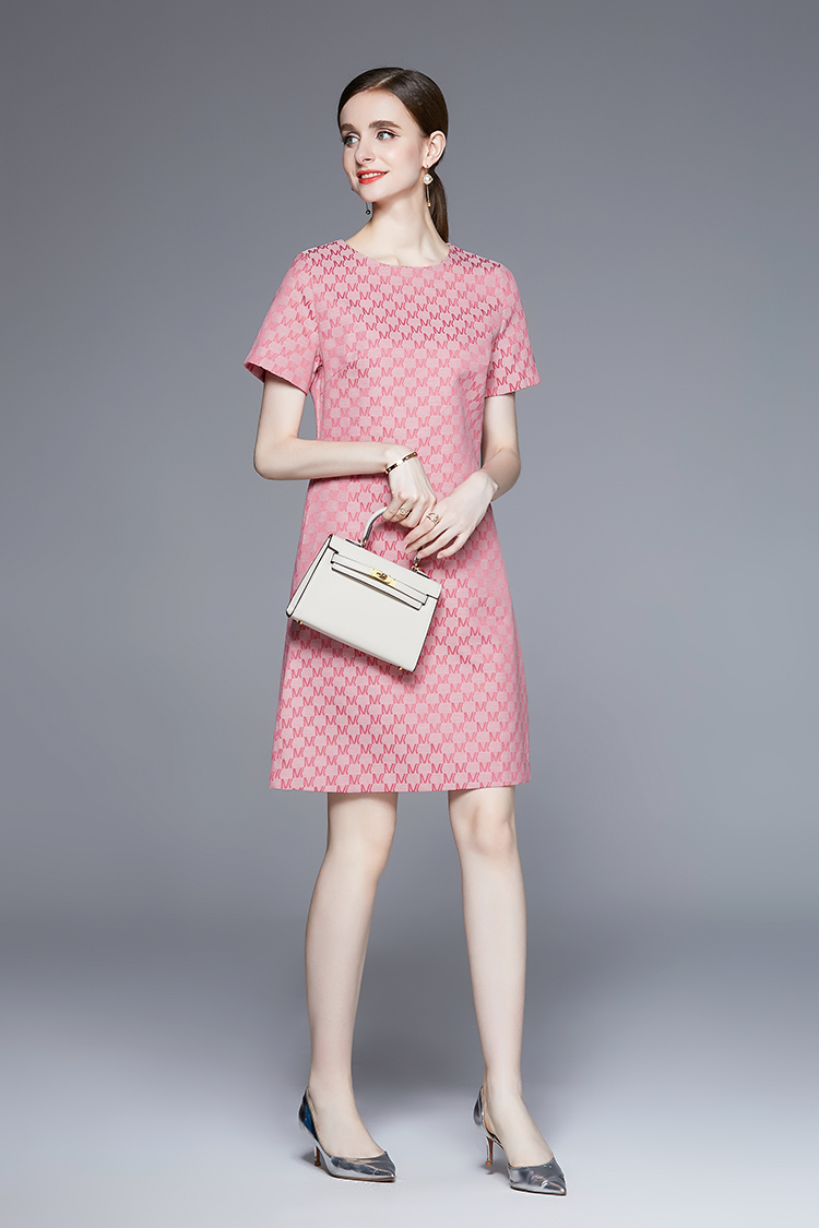 Short sleeve simple spring and autumn temperament dress