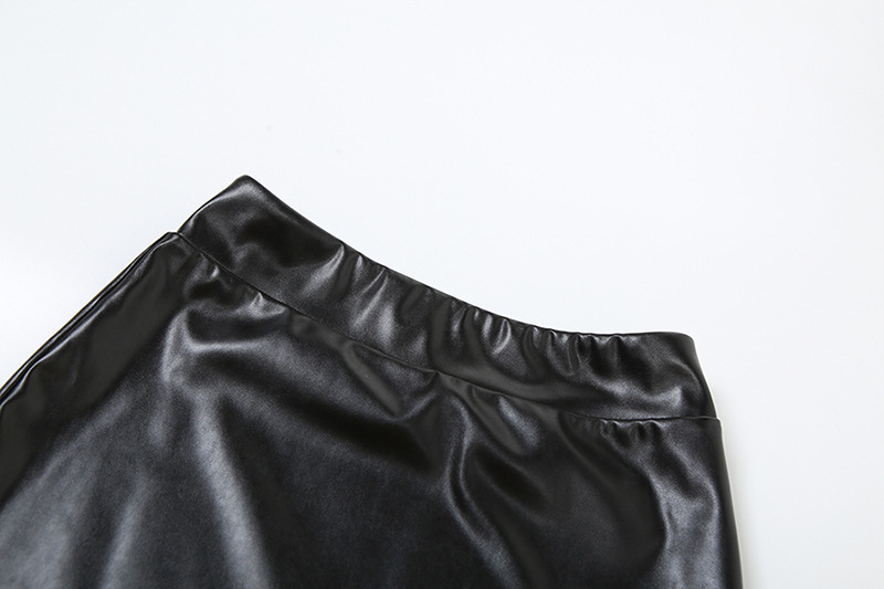 Sexy vest leatherette short skirt 2pcs set for women
