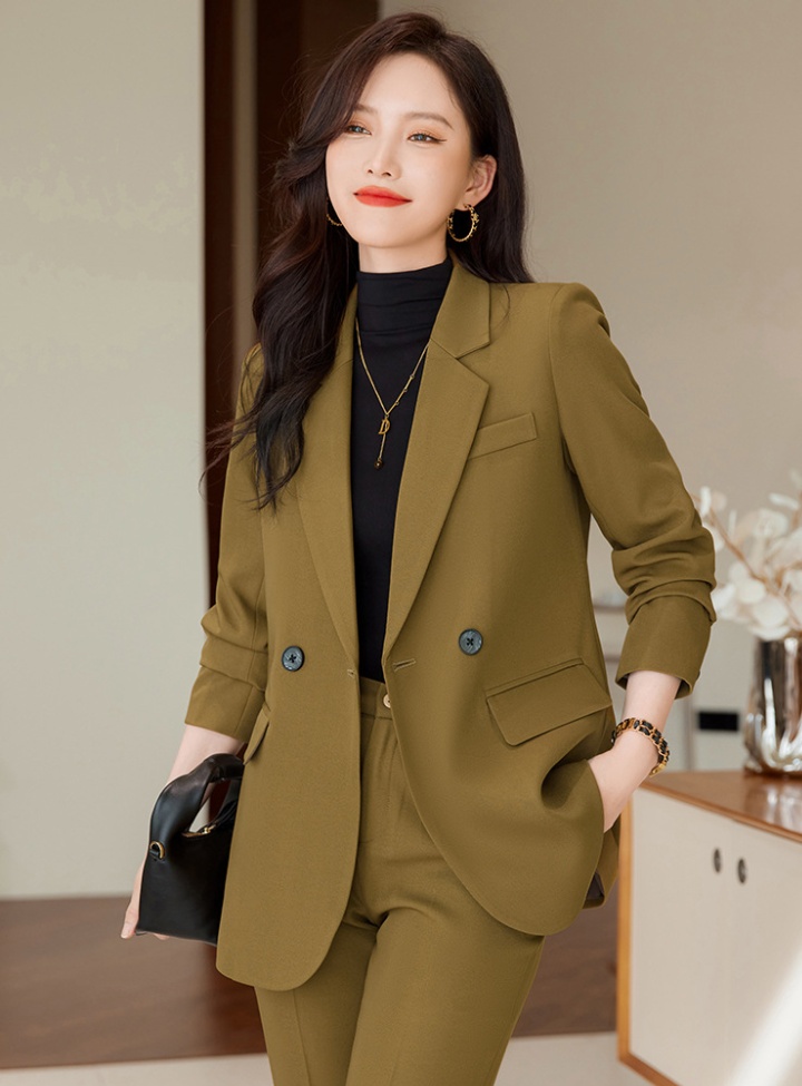 Overalls business suit black coat a set for women
