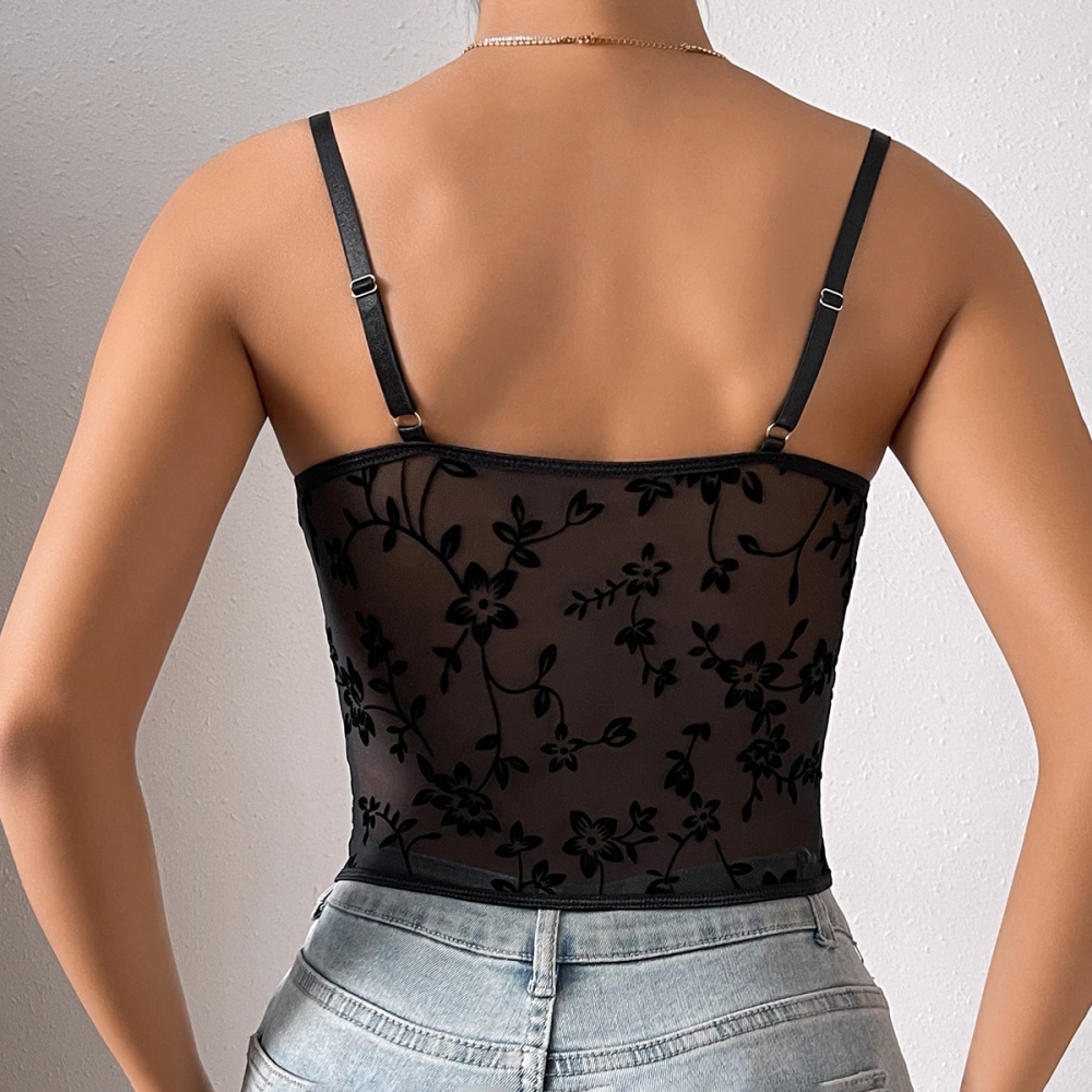 Perspective splice tops short gauze corset for women