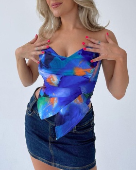 Fashion printing vest summer sling corset
