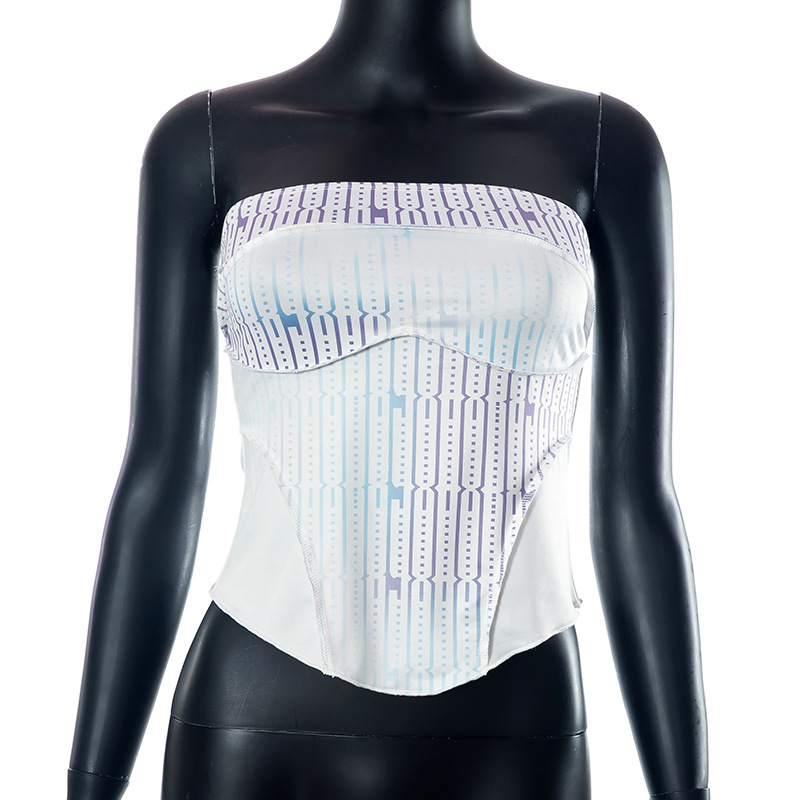 Summer corset printing bottoming shirt for women