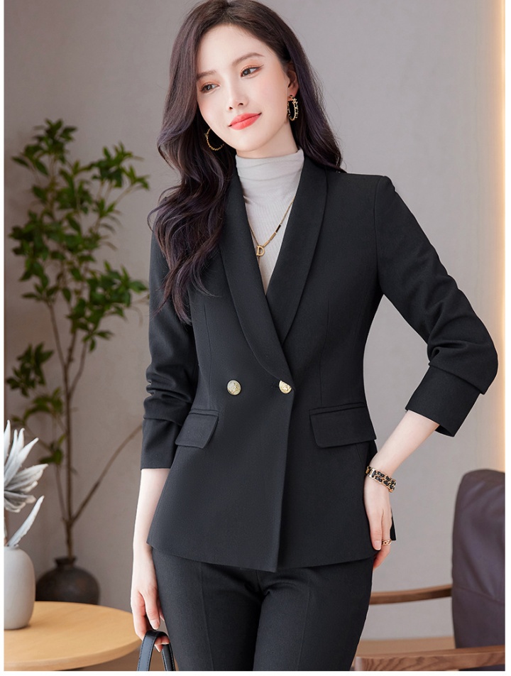 Autumn overalls coat black business suit a set