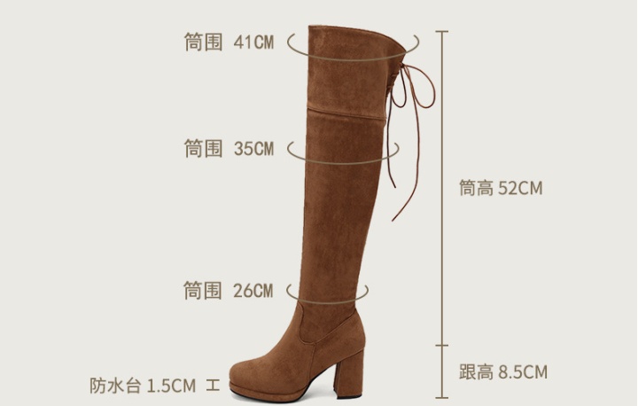 Elasticity exceed knee thigh boots high-heeled boots