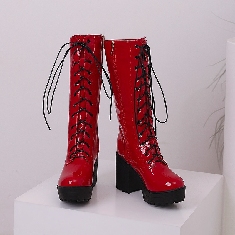 Large yard autumn and winter boots high-heeled martin boots