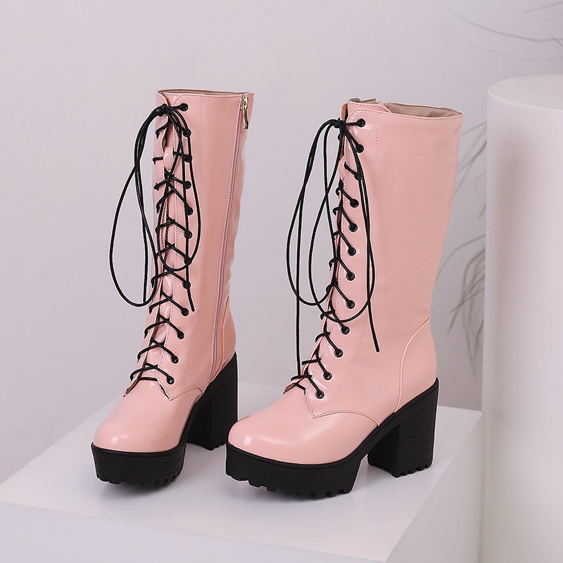 Large yard autumn and winter boots high-heeled martin boots
