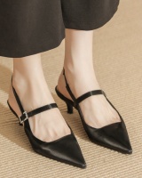 Sheepskin high-heeled shoes simple sandals for women