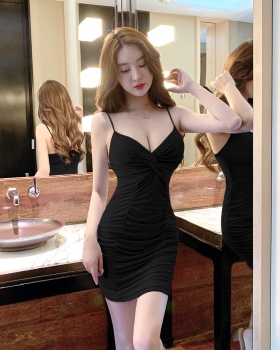 Gauze package hip short sling sexy tight dress
