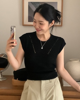 Frenum Korean style hollow back irregular sweater