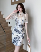 Summer temperament dress Chinese style cheongsam a set