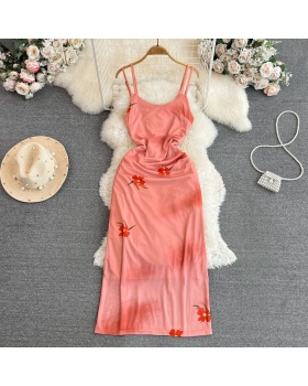 Sexy pinched waist strap dress ladies dress for women