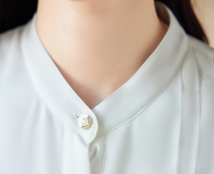 Autumn white small shirt slim tops for women