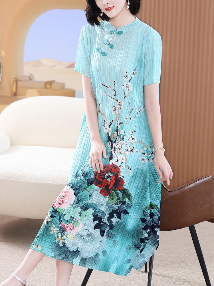 Middle-aged large yard cheongsam summer dress for women
