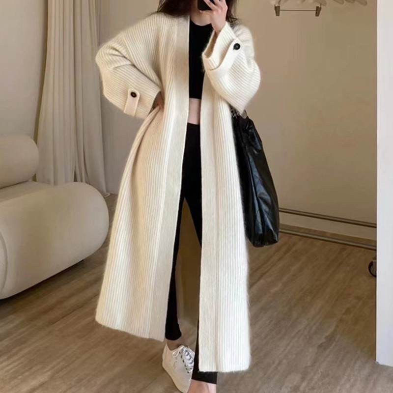Lazy long coat autumn France style tops for women
