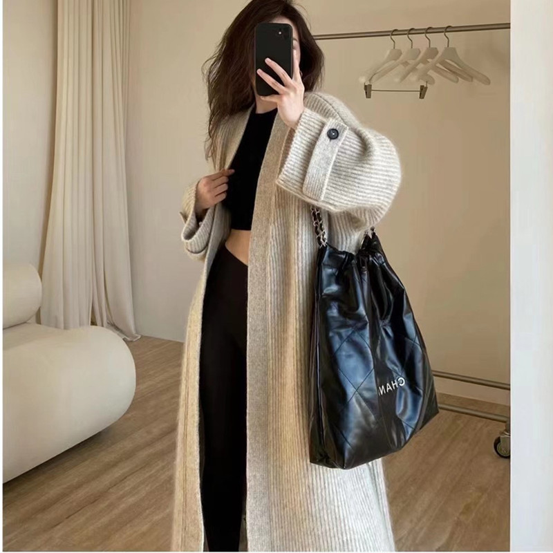 Lazy long coat autumn France style tops for women