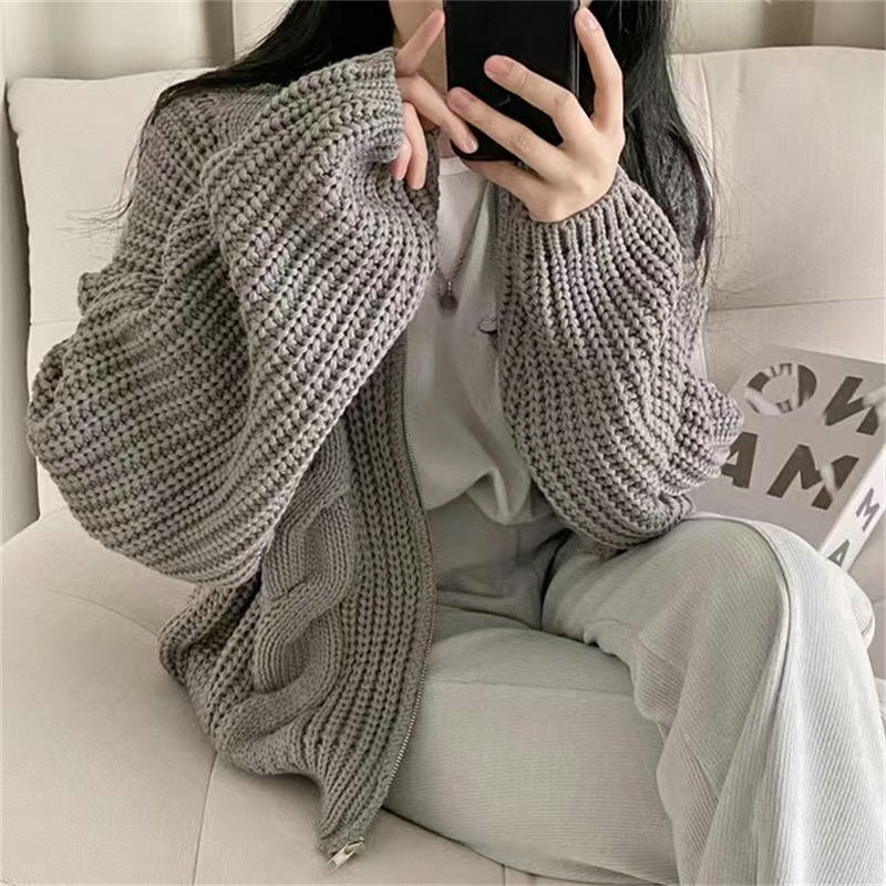 Lazy Korean style coat knitted cardigan for women