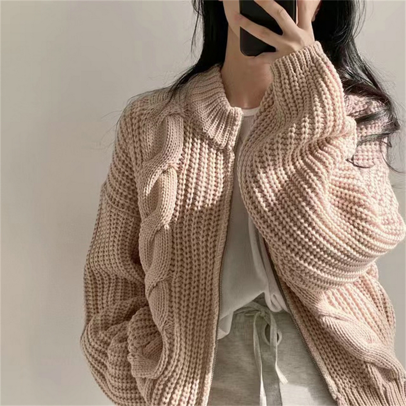 Lazy Korean style coat knitted cardigan for women