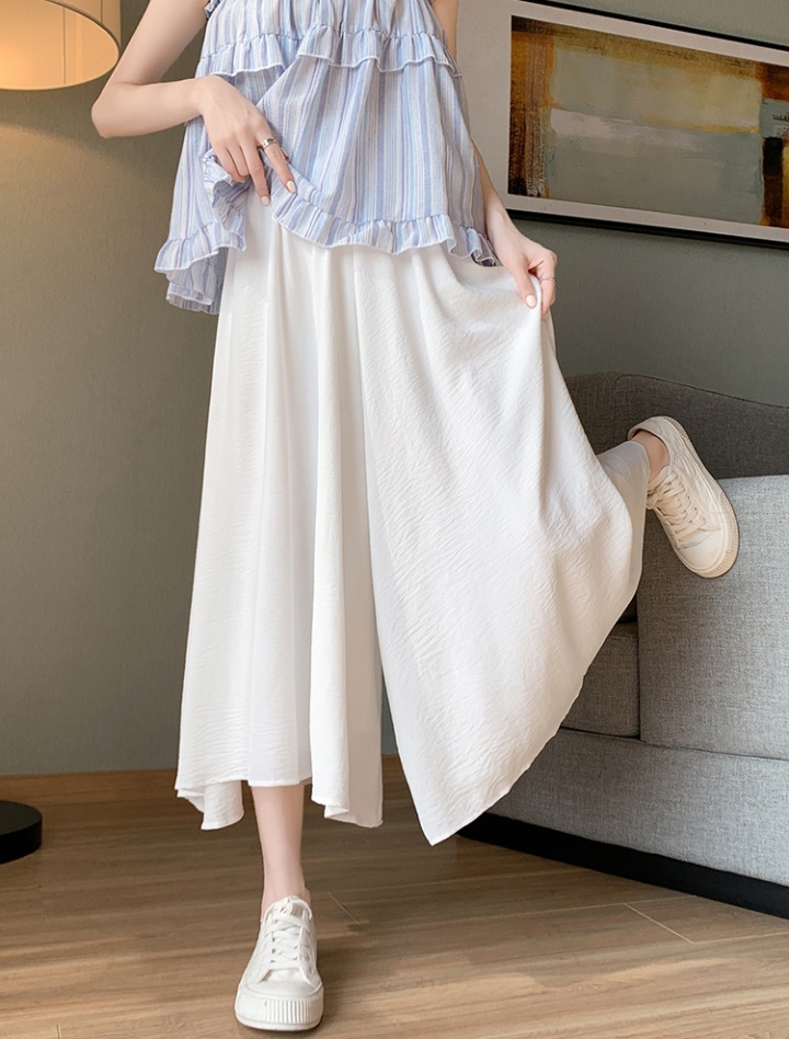 Cotton linen white culottes durian summer wide leg pants