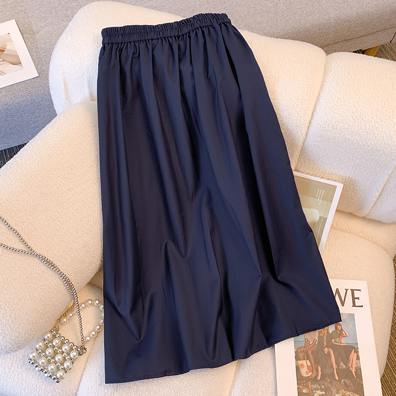 Pleated fashion fat long skirt Casual temperament skirt for women