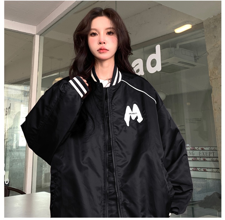 Autumn college style high student tops loose hooded coat